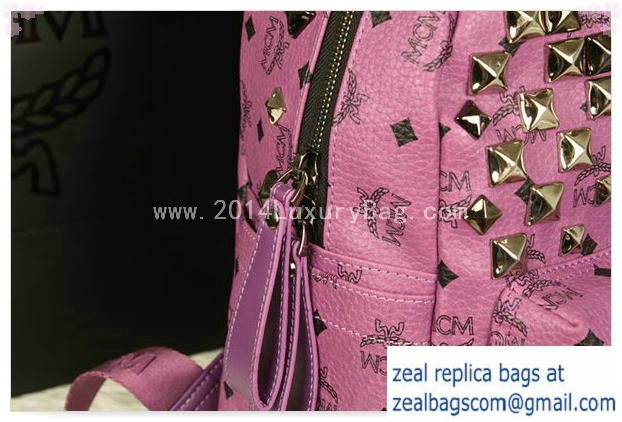 High Quality Replica MCM Stark Backpack Jumbo in Calf Leather 8100 Purple